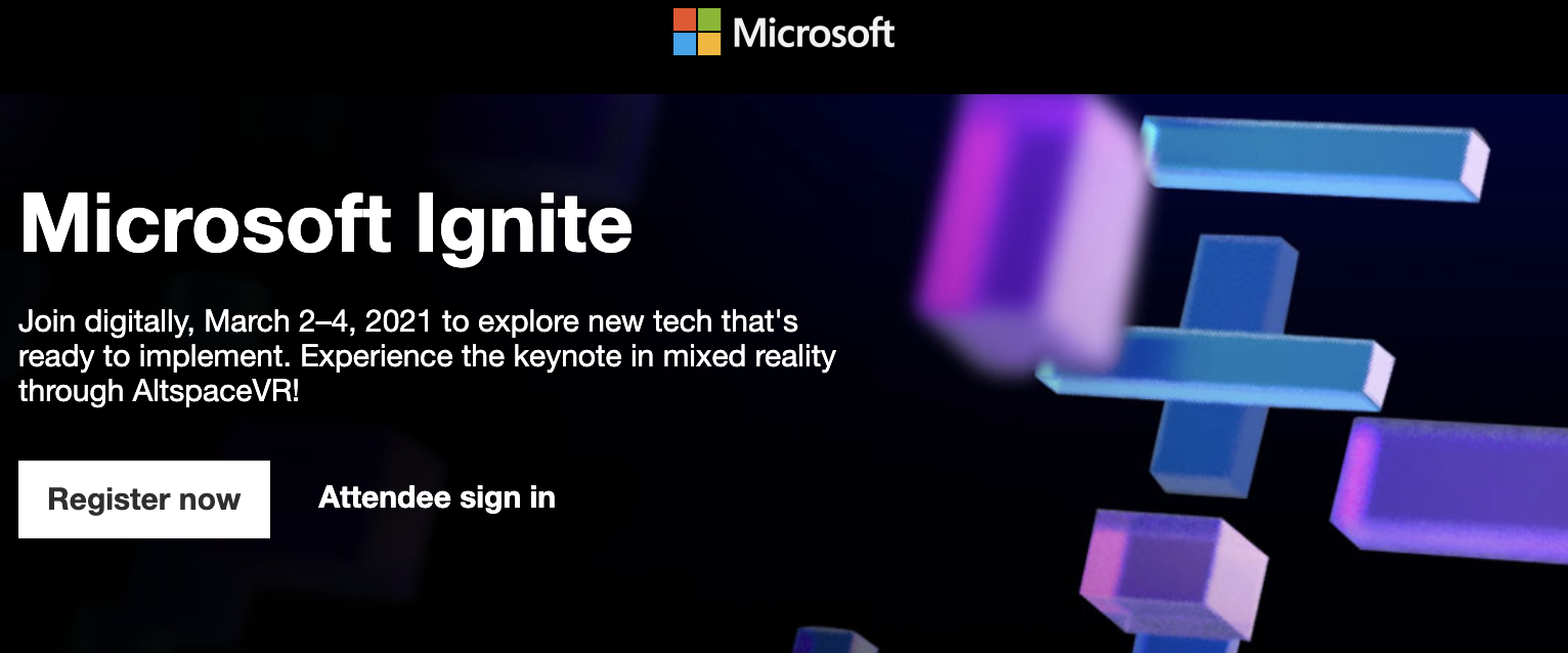 微软ignite3月3日开始,包括mr沉浸式演讲内容