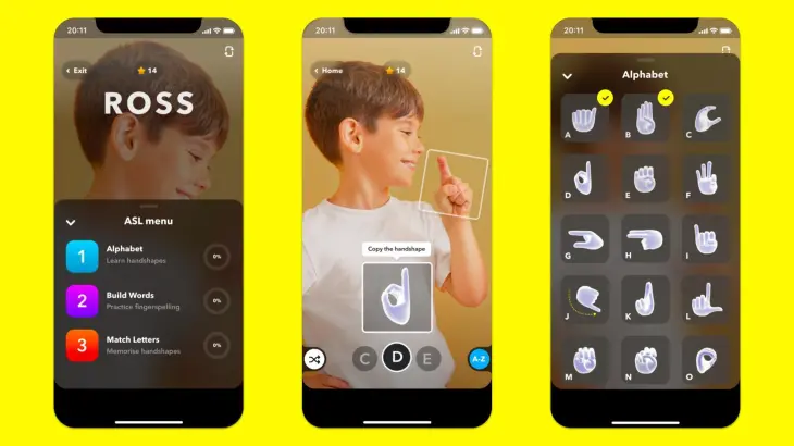 Snapchat推出手语教学AR滤镜