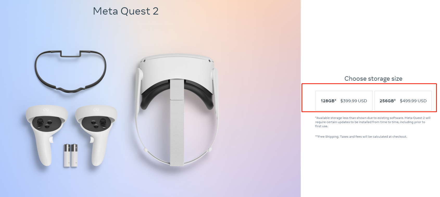Quest 2正式涨价，128GB版本售价升至399美元