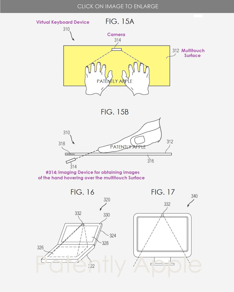 苹果虚拟键盘新专利曝光，可支持指纹识别及注视追踪等功能