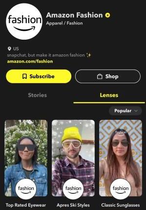 Snap和Amazon Fashion合作打造无缝的AR购物体验