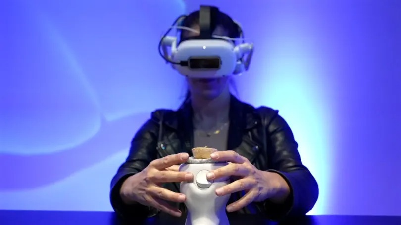 艺术家展示VR美食品尝装置