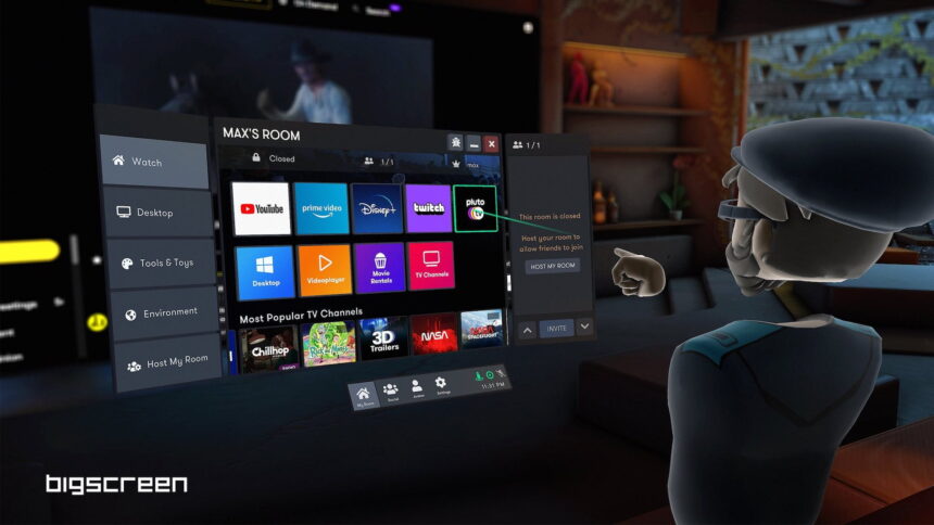 VR观影应用Bigscreen宣布新增对亚马逊Prime、迪士尼+等流媒体平台支持