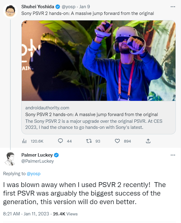 Oculus创始人帕胖Palmer Luckey看好PSVR2取得更大的成功