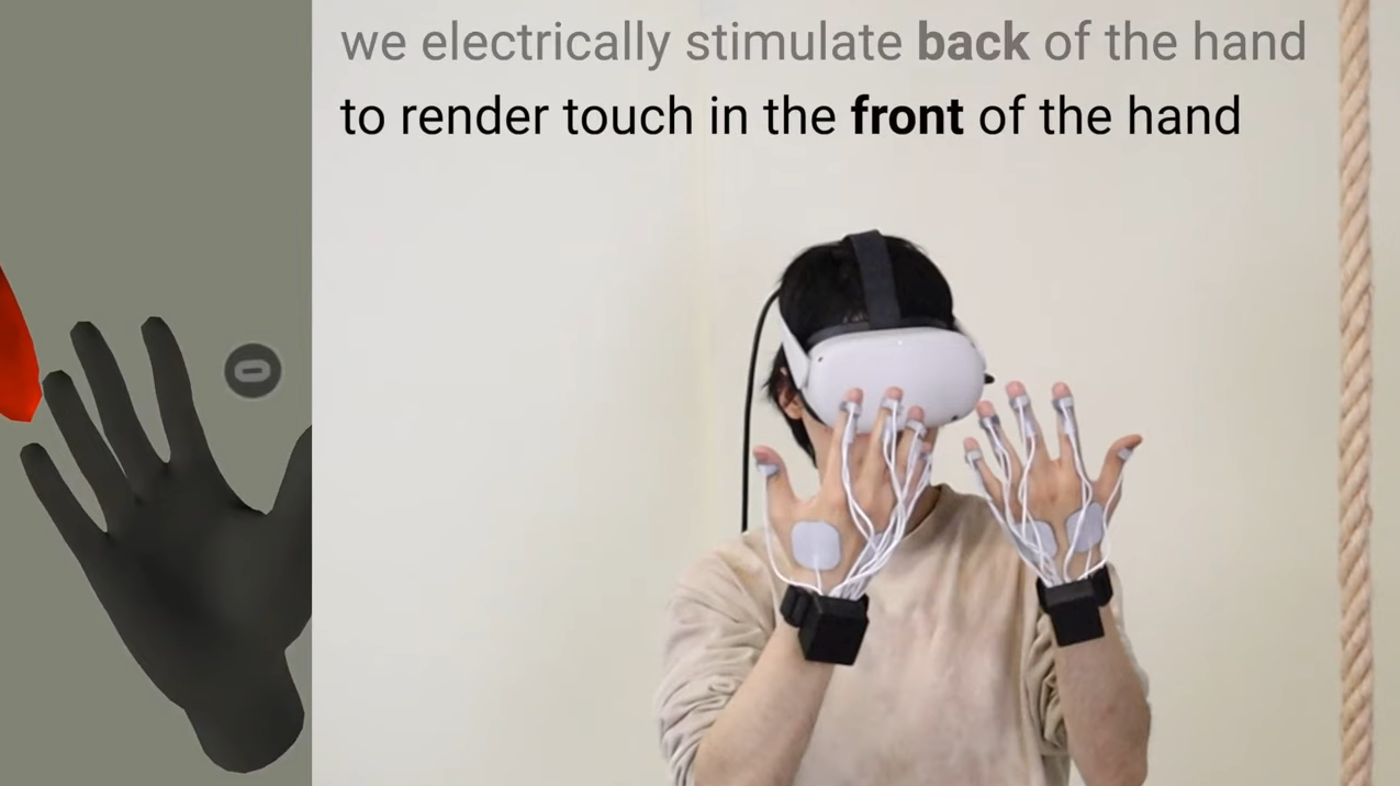 芝加哥大学实验室：发布手掌侧无遮挡的电触觉反馈手套研究