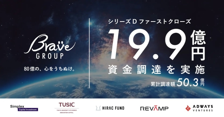 VTuber运营公司Brave group完成19.9亿日元D轮融资