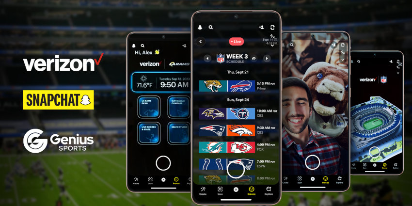 Snap与Genius Sports及Verizon合作为NFL球迷提供 AR 服务