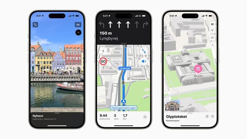 苹果地图AR步行导航功能进一步扩展到丹麦和希腊