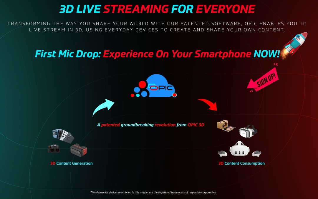 OPIC Technologies 推出“3D Livestream”：可用于實(shí)時(shí) 3D 直播的 VR 應(yīng)用程序