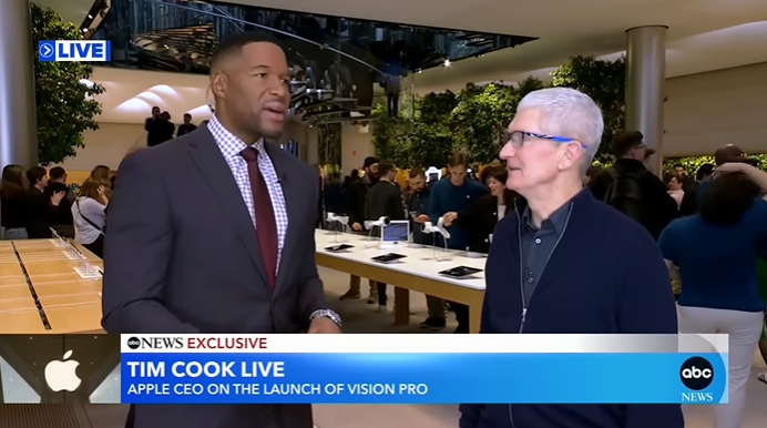 苹果CEO库克：拥有5000项专利的Vision Pro“重新定义了苹果”
