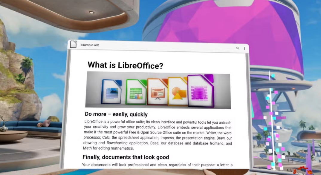 VR办公应用《LibreOffice Viewer》现已正式登陆Meta Quest