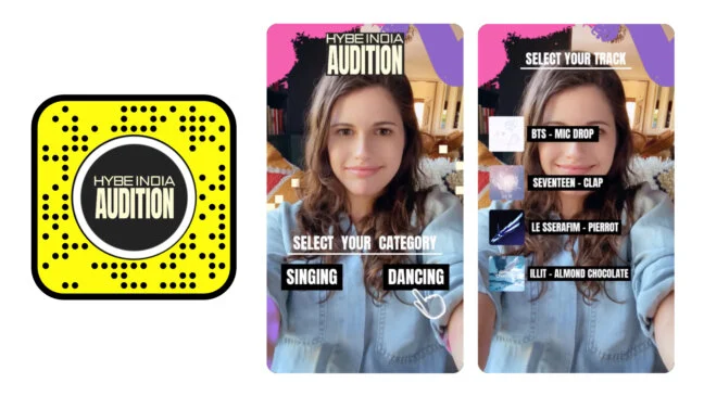 HYBE India与Snapchat合作，为女子组合选拔赛提供AR试镜功能